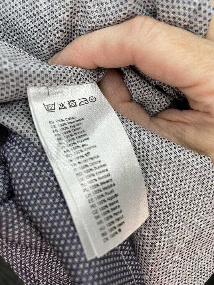 ETON Contemporary Dress Shirt Blue White 17.5 Made in Europe Romania 44 - Picture 6 of 6